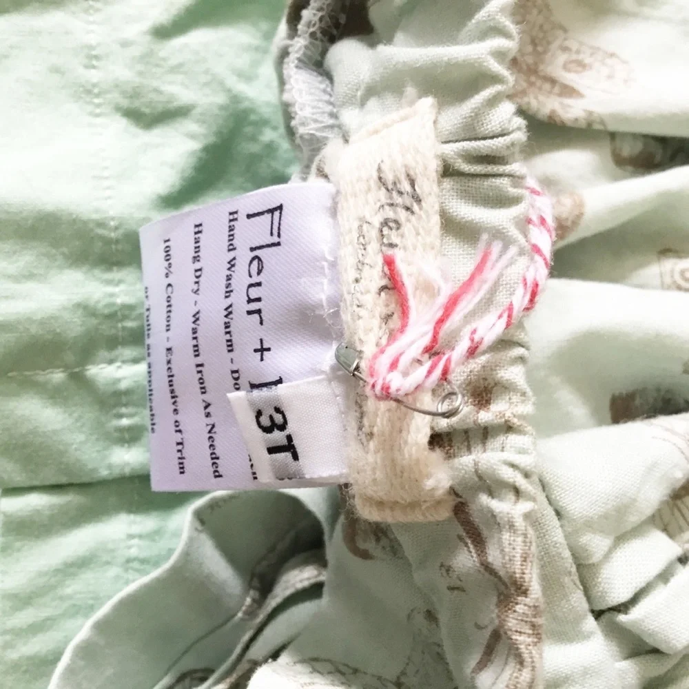 Fleur + Dot Mint Green Little Girls Skirt & Top Butterfly Size 3T
